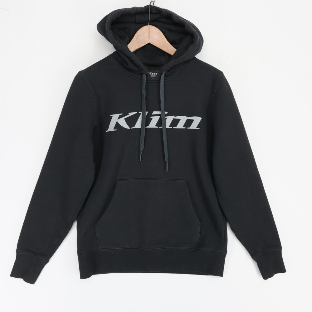 Klim Pullover Hoodie Womens M Black Fleece Gray Logo Sweatshirt Activewear